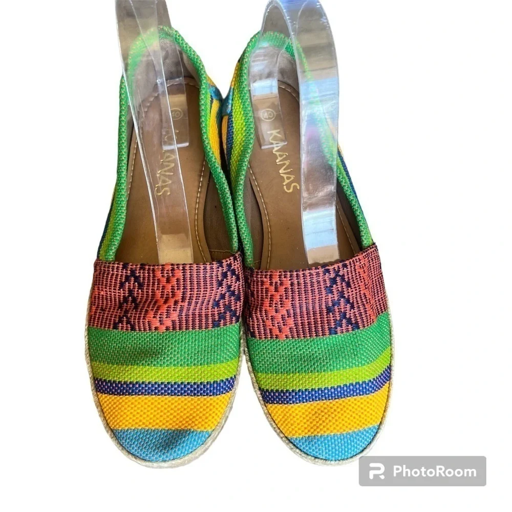 Kanaas woven Ikat espadrille flats 40